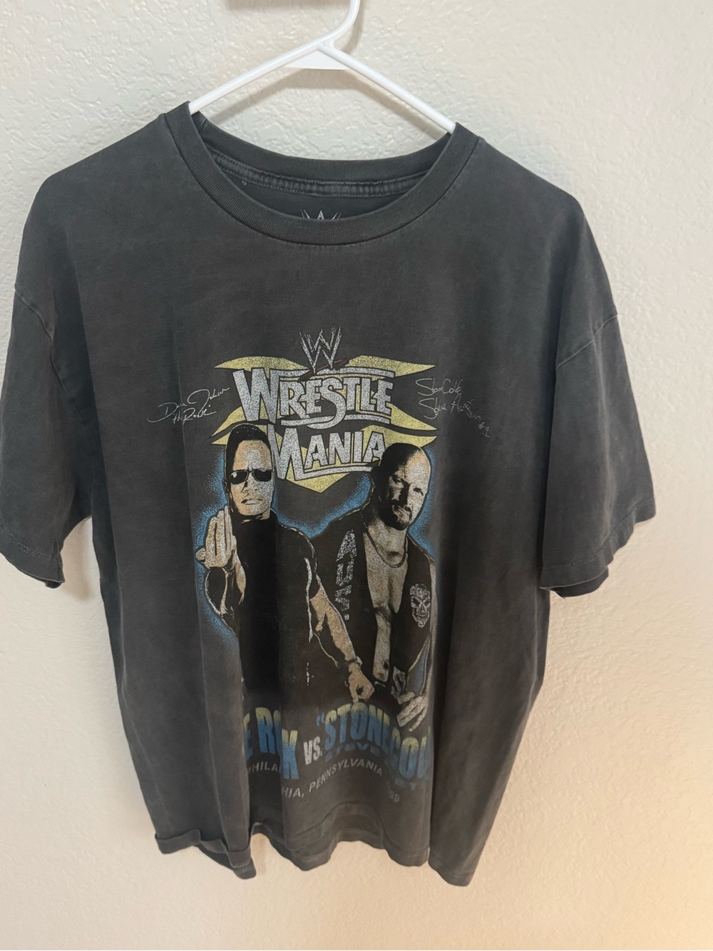 WWE WrestleMania Graphic Tee - Black with Yellow & Blue Accents